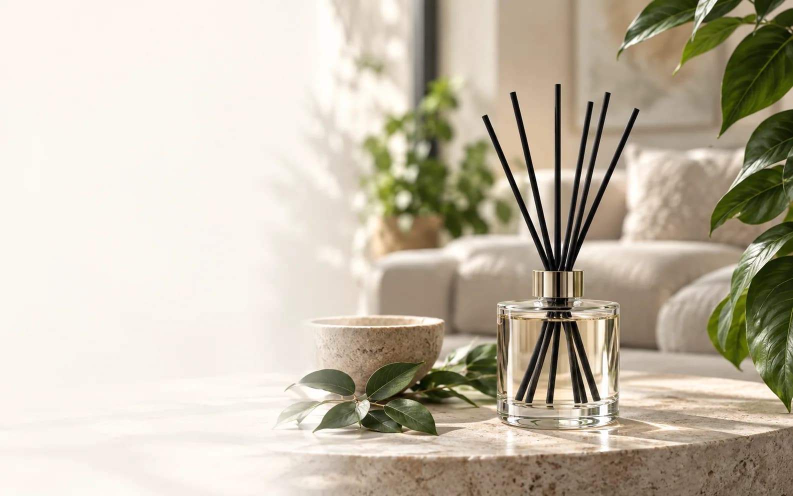 Difusor Aromexa en una sala rodeada de plantas